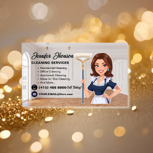 Carte De Visite Magnétique Femme de ménage élégante moderne Service de nettoy