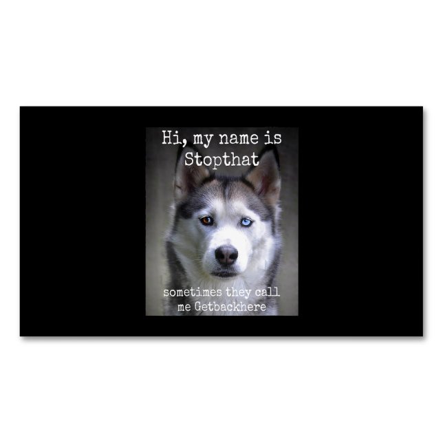 Carte De Visite Magnétique Femmes Mon Nom Est Stopthat Funny Hyper Sibérien (devant)