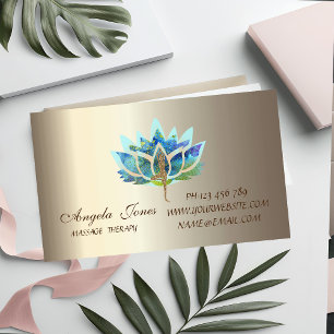 Carte De Visite Magnétique Fille professionnelle de yoga à la fleur de lotus