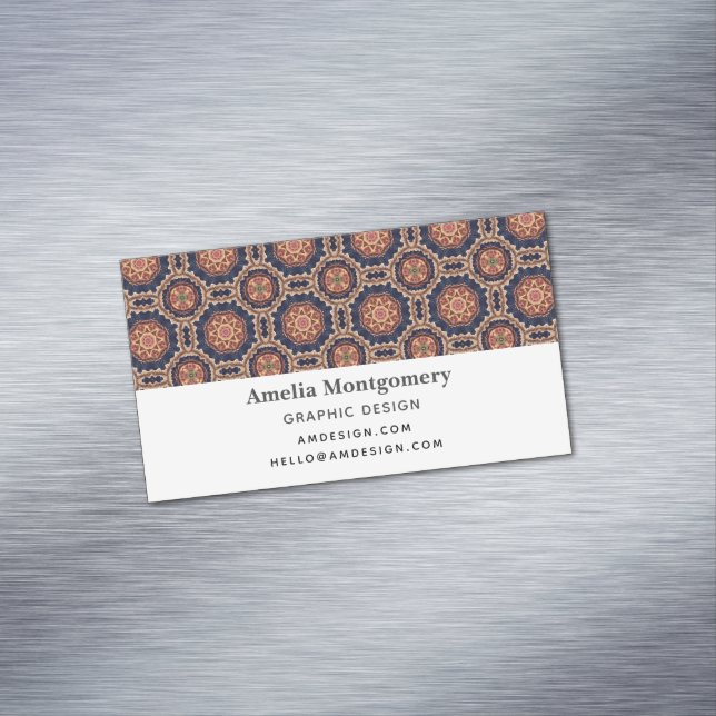Carte De Visite Magnétique Fleur fantaisie et Motif Star (In Situ)