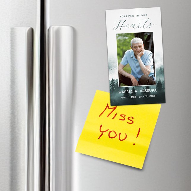 Carte De Visite Magnétique Forest Nature Funeral Memorial Prayer Photo (Forest Nature Funeral Memorial Prayer Photo Business Card Magnet)