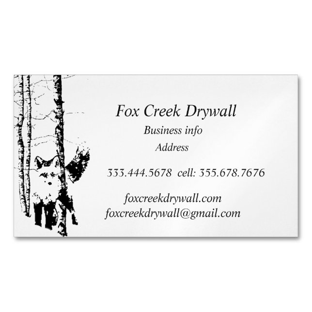 Carte De Visite Magnétique Forêt Fox Creek Dur Custom (devant)
