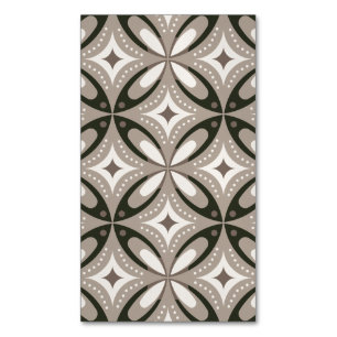 Carte De Visite Magnétique Formes circulaires rétro beige et marron