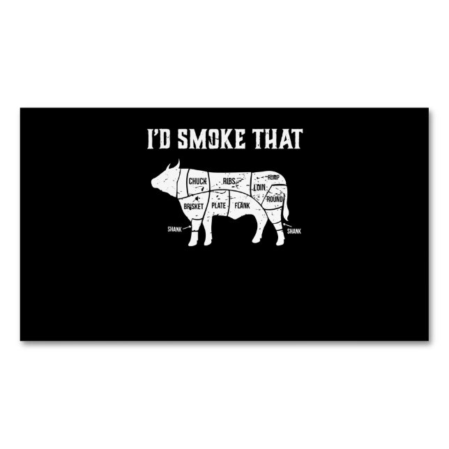 Carte De Visite Magnétique Funny Cow Bbq Pit Maître Cadeau (devant)