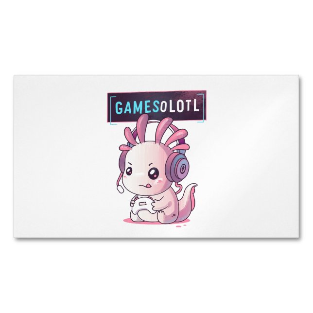 Carte De Visite Magnétique Gamesolotl - Axolotl Gamer (devant)