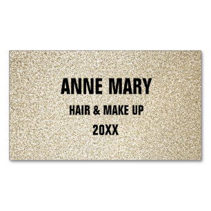 Carte De Visite Magnétique Glittery Gold Black Hair Make Up Modern Spa 2023