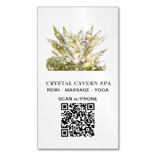 Carte De Visite Magnétique *~* Gold Cosmic Sparkling Magique QR Crystal
