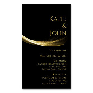Carte De Visite Magnétique Golden Elegance-Mariage Sauvez notre date