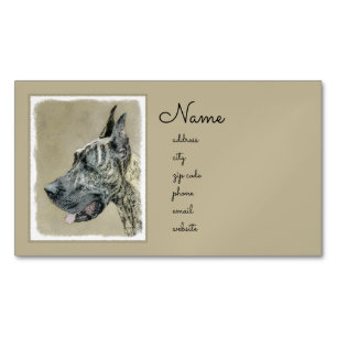 Carte De Visite Magnétique Grande Danse (Brindle) Peinture - Art Chien origin