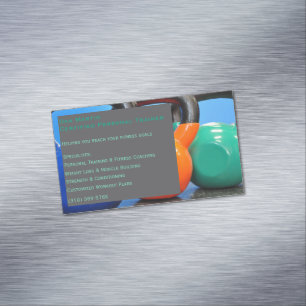 Carte De Visite Magnétique Gris Poids Salle de gym Personnel Trainer Centre d