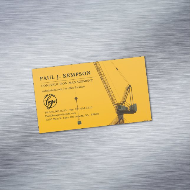 Carte De Visite Magnétique Grue de coucher de soleil minimale | (In Situ)
