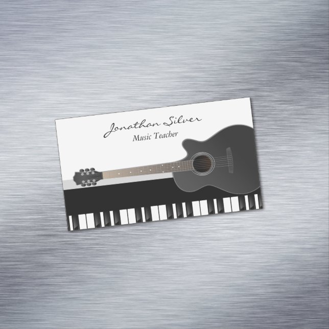 Carte De Visite Magnétique Guitare Acoustique Personnalisée Piano Keys profes (In Situ)