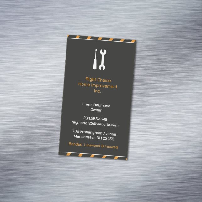 Carte De Visite Magnétique Handyman de construction (In Situ)