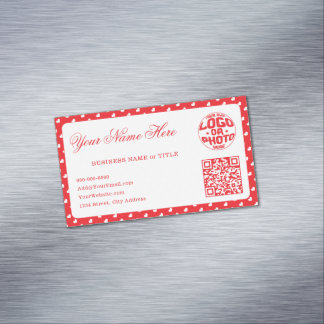 Carte De Visite Magnétique Hearts Happy Valentine’s Day Modern Love Pattern