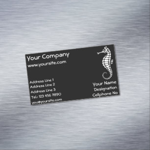 Carte De Visite Magnétique Hippocampe blanc