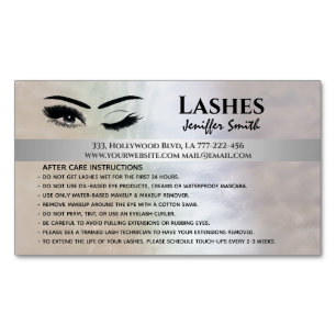 Carte De Visite Magnétique Holographie professionnelle chic lashes après soin