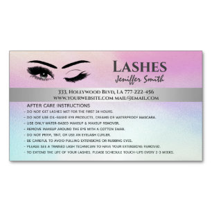 Carte De Visite Magnétique Holographie professionnelle chic lashes après soin