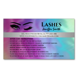 Carte De Visite Magnétique Holographie professionnelle chic lashes après soin