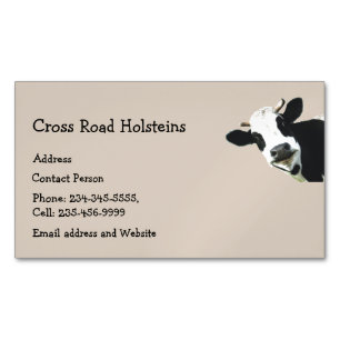 Carte De Visite Magnétique Holstein Cow Breeder Humour de ferme laitière