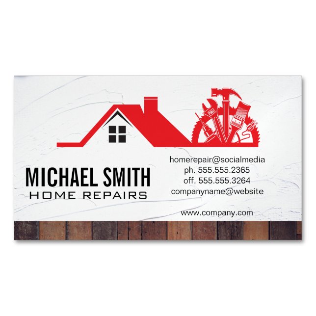Carte De Visite Magnétique Home Repair | Property Management (devant)
