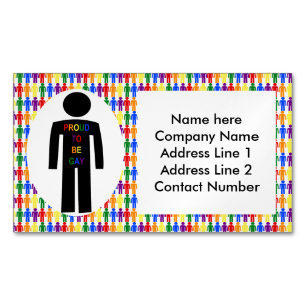 Carte De Visite Magnétique Hommes gays LGBTQ Silhouette et arc-en-ciel
