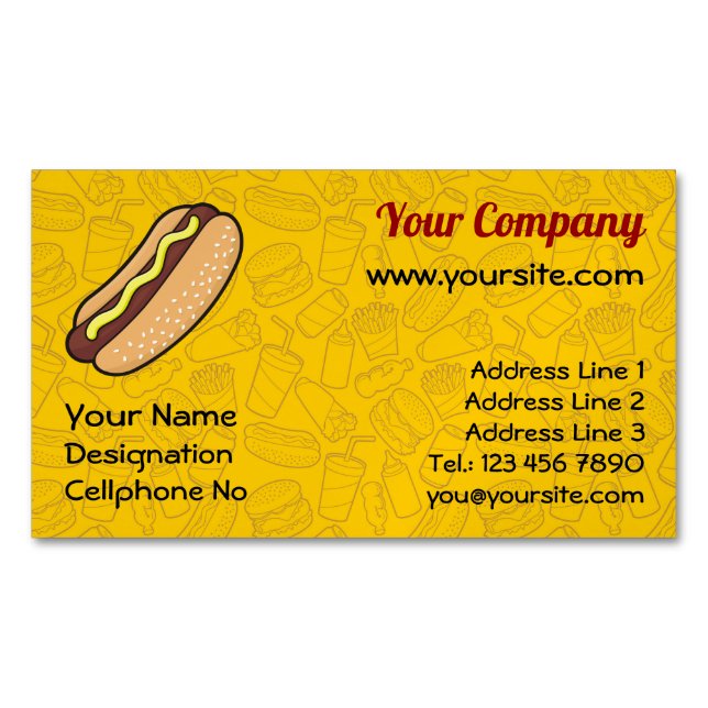 Carte De Visite Magnétique Hotdog (devant)