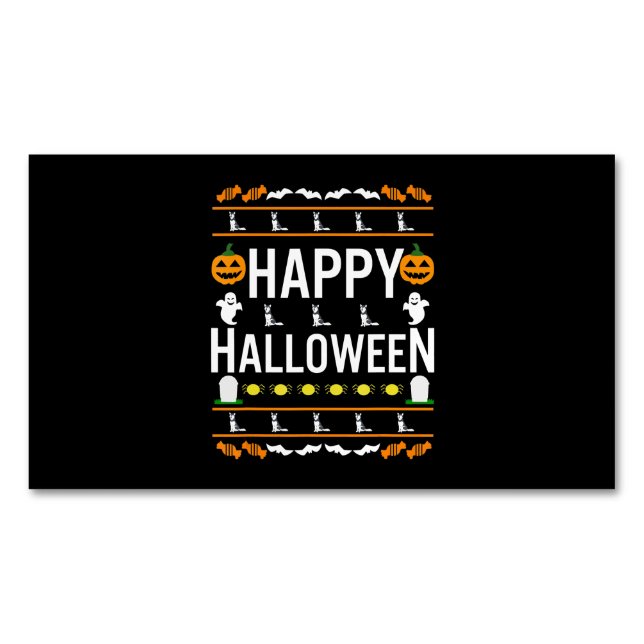 Carte De Visite Magnétique Husky | Halloween noir Husky Lazy Costume laid (devant)