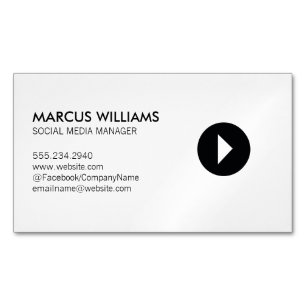 Carte De Visite Magnétique Icône Lecture du Gestionnaire de médias sociaux