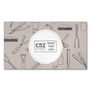 Carte De Visite Magnétique Icônes de coiffeur professionnelles