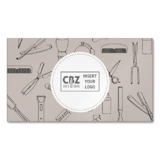 Carte De Visite Magnétique Icônes de coiffeur professionnelles