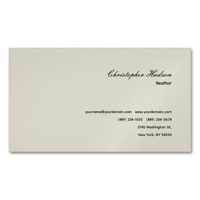 Carte De Visite Magnétique Immobilier simple professionnel (devant)
