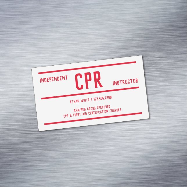 Carte De Visite Magnétique Instructeur de formation en RCR (In Situ)