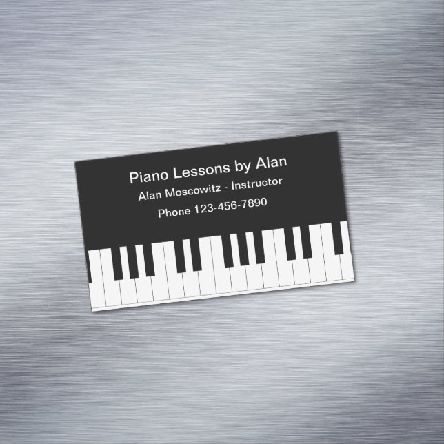 Carte De Visite Magnétique Instructeur de leçons de piano (In Situ)