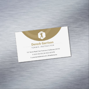 Carte De Visite Magnétique Instructeur de tennis Coach Trainer Golden