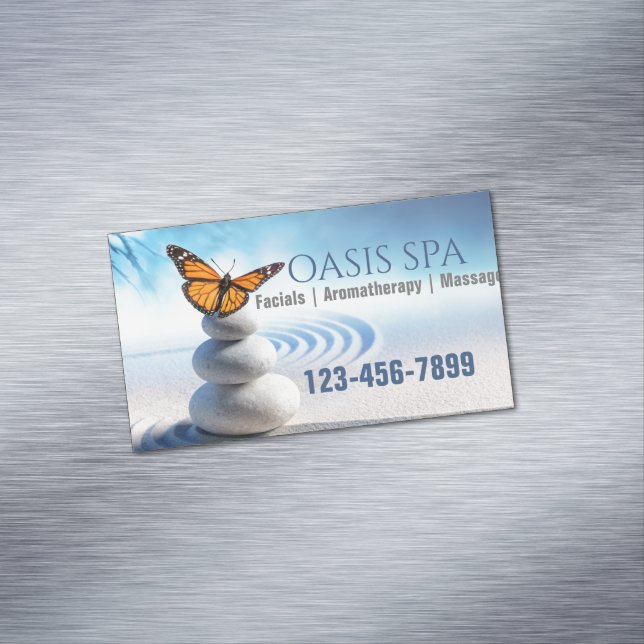 Carte De Visite Magnétique Instructeur de Yoga SPA Zen Méditation Massage Thé (In Situ)