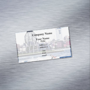 Carte De Visite Magnétique Jet Skiing près de l'horloge Colgate