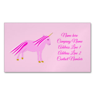 Carte De Visite Magnétique Jolie fille rose bébé Unicorn personnalisée