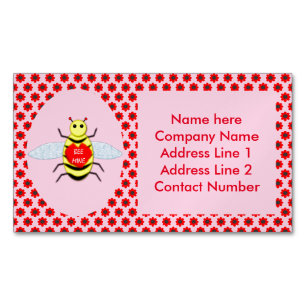 Carte De Visite Magnétique Jolie Valentines Jour Abeille Personnalisée