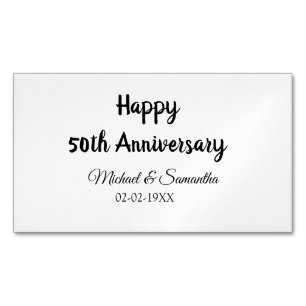 Carte De Visite Magnétique Joyeux 50e anniversaire ajouter nom du couple date