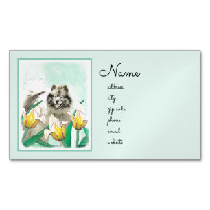 Carte De Visite Magnétique Keeshony in Tulips Peinture mignonne Original Chie