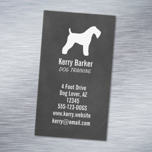 Carte De Visite Magnétique Kerry Blue Terrier Silhouette Chalkboard Style