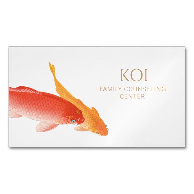 Carte De Visite Magnétique Koi Fish Conseiller et Thérapeute (devant)