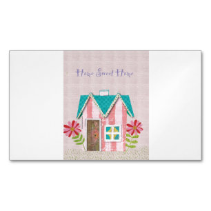Carte De Visite Magnétique La Signature Whimsy (Rose et Turquoise)