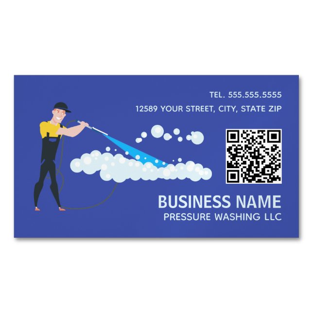 Carte De Visite Magnétique Laver pression QR personnalisé (devant)