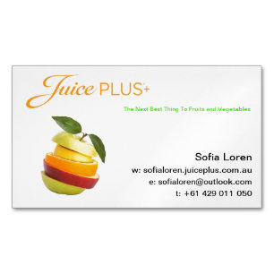 Carte De Visite Magnétique LE JP+ Logo orange de fruit découpé en tranches
