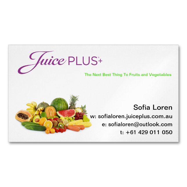 Carte De Visite Magnétique LE JP+ Logo pourpre de fruit frais d'aimant (devant)