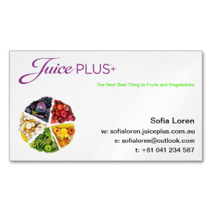 Carte De Visite Magnétique LE JP+ Logo pourpre de tarte végétarien d'aimant