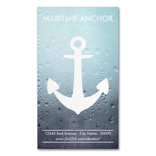 Carte De Visite Magnétique L'eau nautique d'Ancre laisse tomber magnétique (devant Vertical)