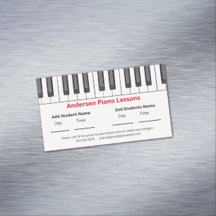 Carte De Visite Magnétique Leçons de piano de rappel personnalisées pour le