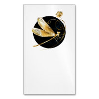libellule d'or en cercle noir